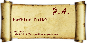Heffler Anikó névjegykártya